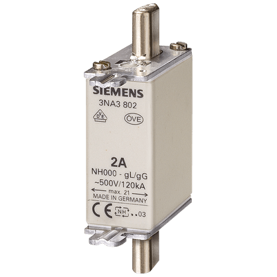FUSIVEL NH 500VAC 000 6A 120KA 3NA3801 SIEMENS - Eletrica Bahiana